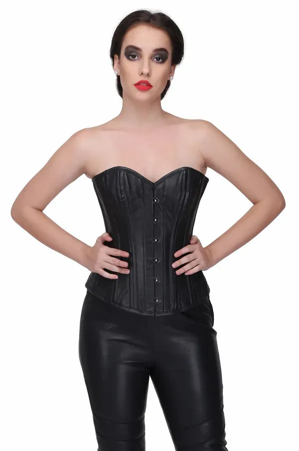 Moonlit Shadows Leather Overbust Corset