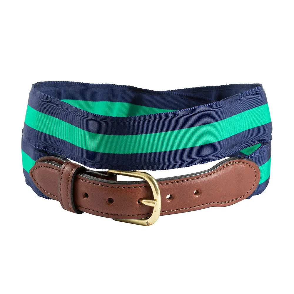 Navy & Green Grosgrain Ribbon Children's Belt
