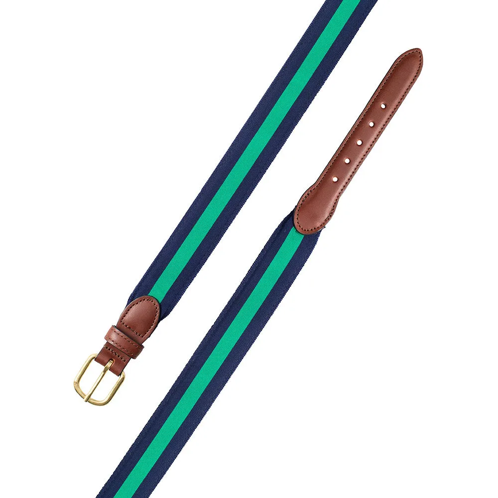 Navy & Green Grosgrain Ribbon Children's Belt