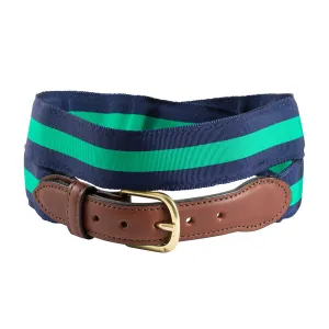 Navy & Green Grosgrain Ribbon Children's Belt