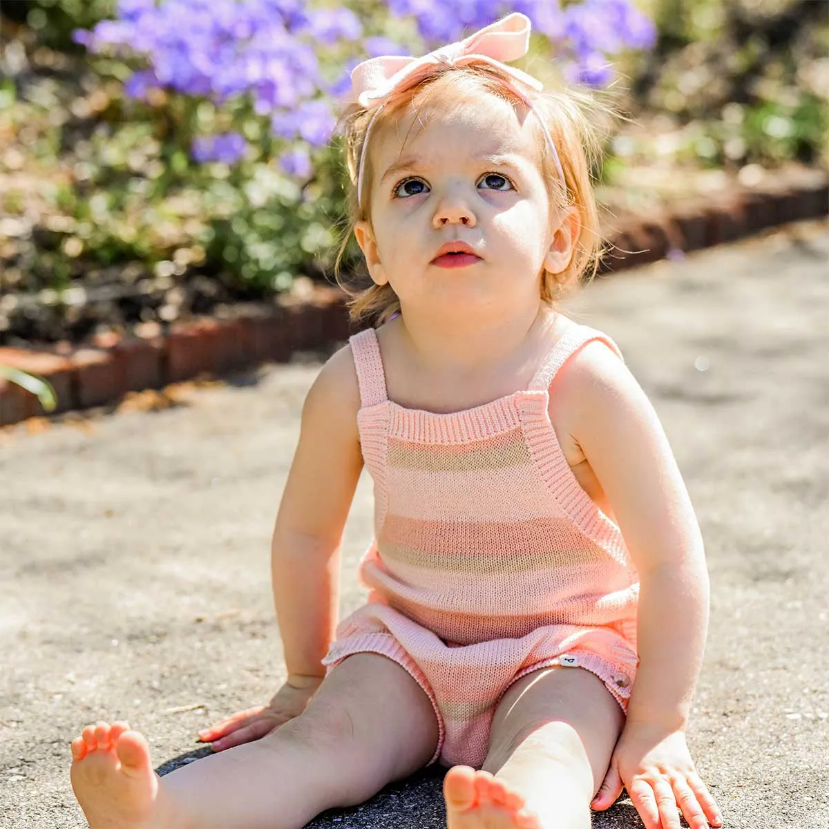 oh baby! Country Club Knitted Bubble - Apricot Stripe