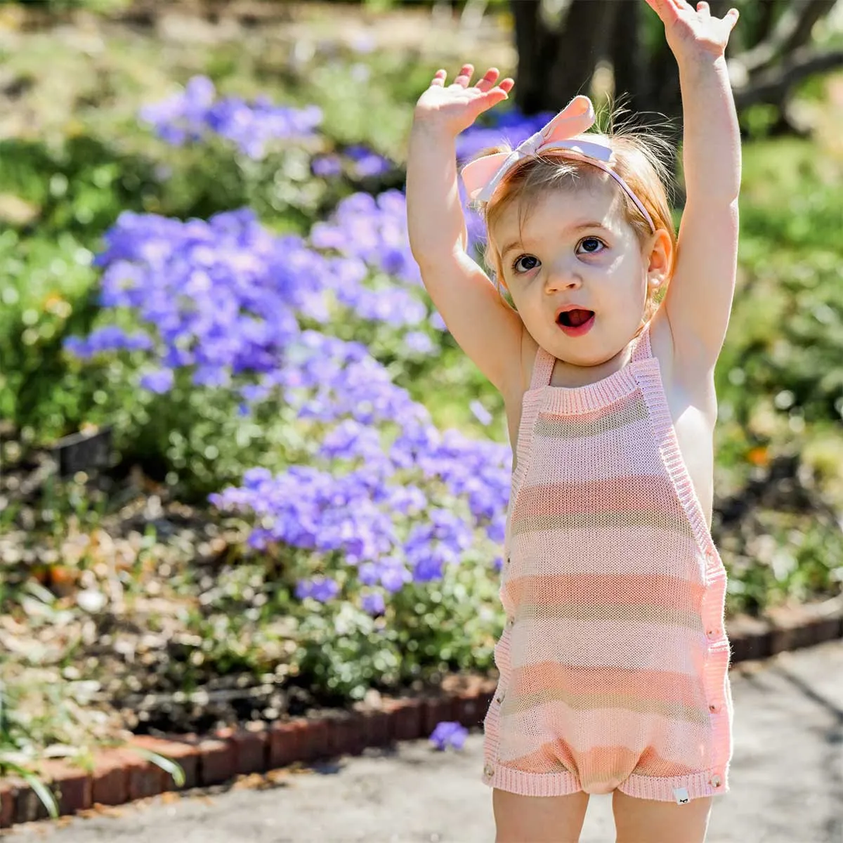 oh baby! Country Club Knitted Bubble - Apricot Stripe