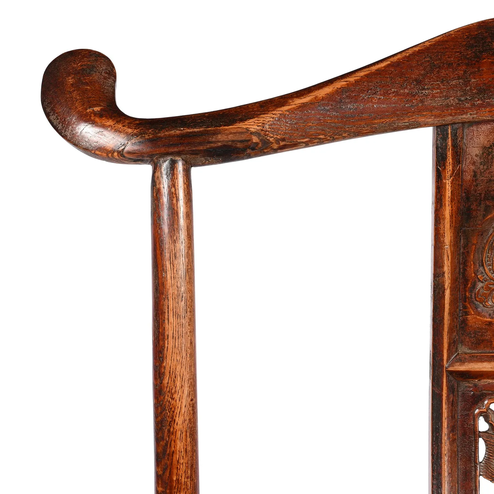 Pair of Carved Officials Hat Chairs From Shanxi - Late 19th Century