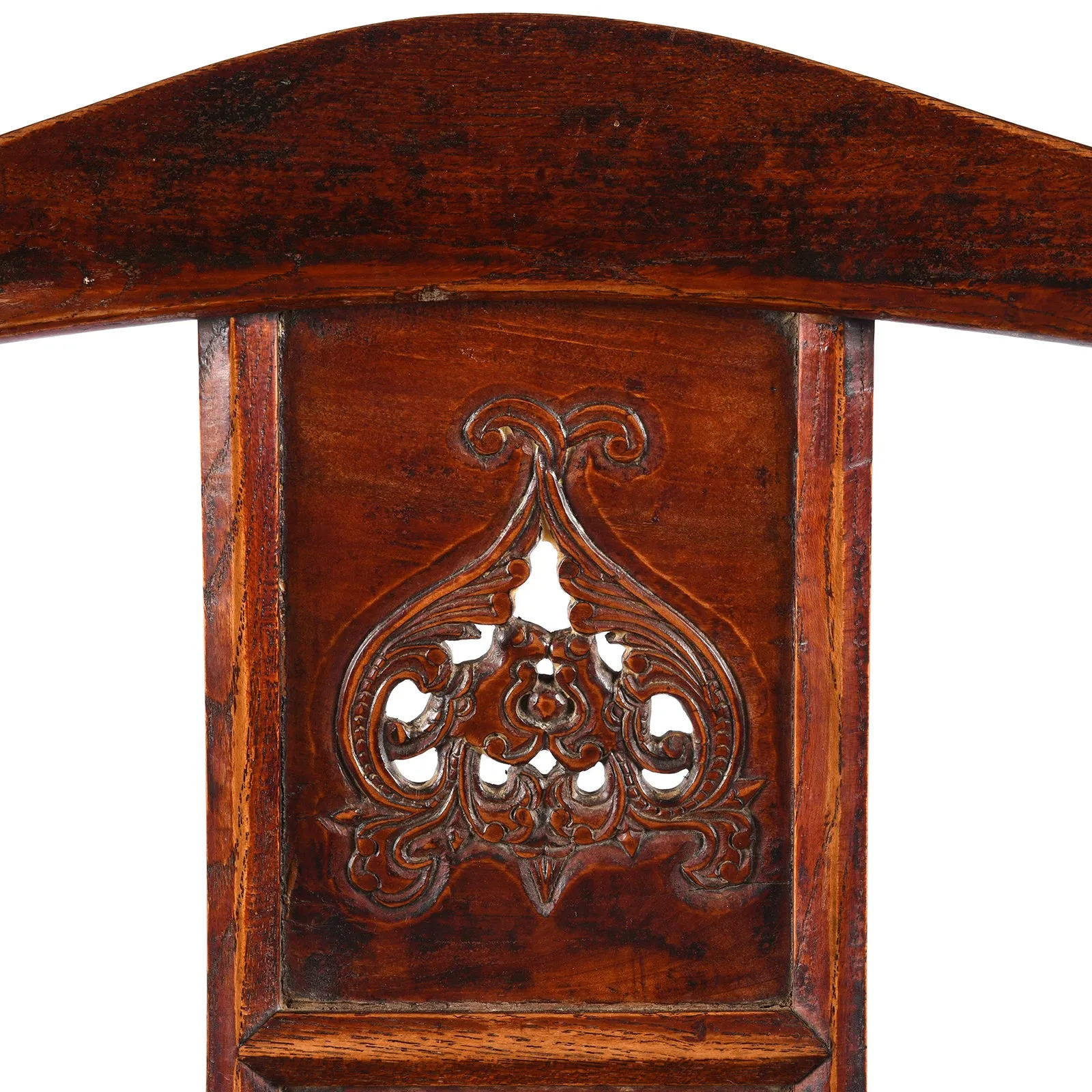 Pair of Carved Officials Hat Chairs From Shanxi - Late 19th Century