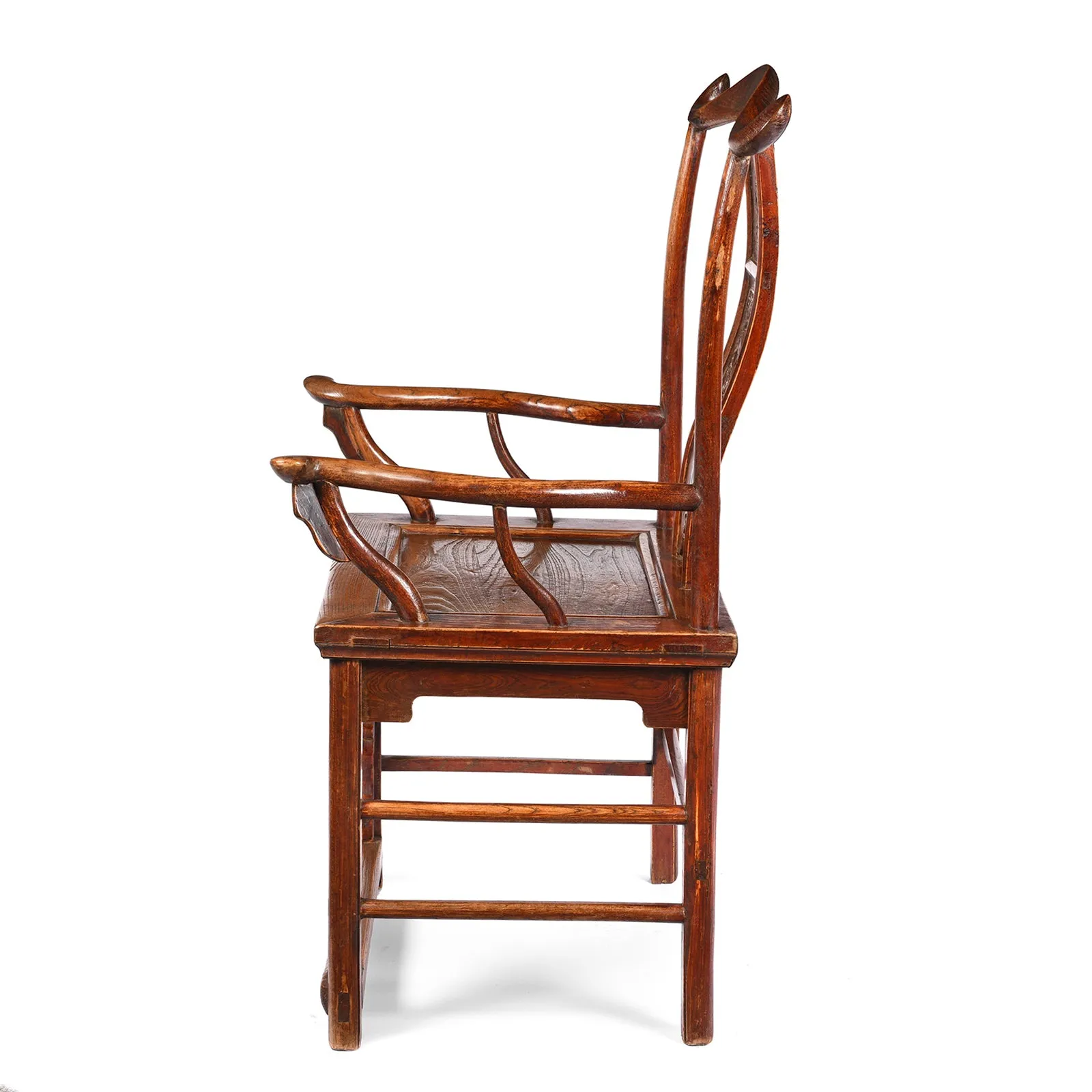 Pair of Carved Officials Hat Chairs From Shanxi - Late 19th Century