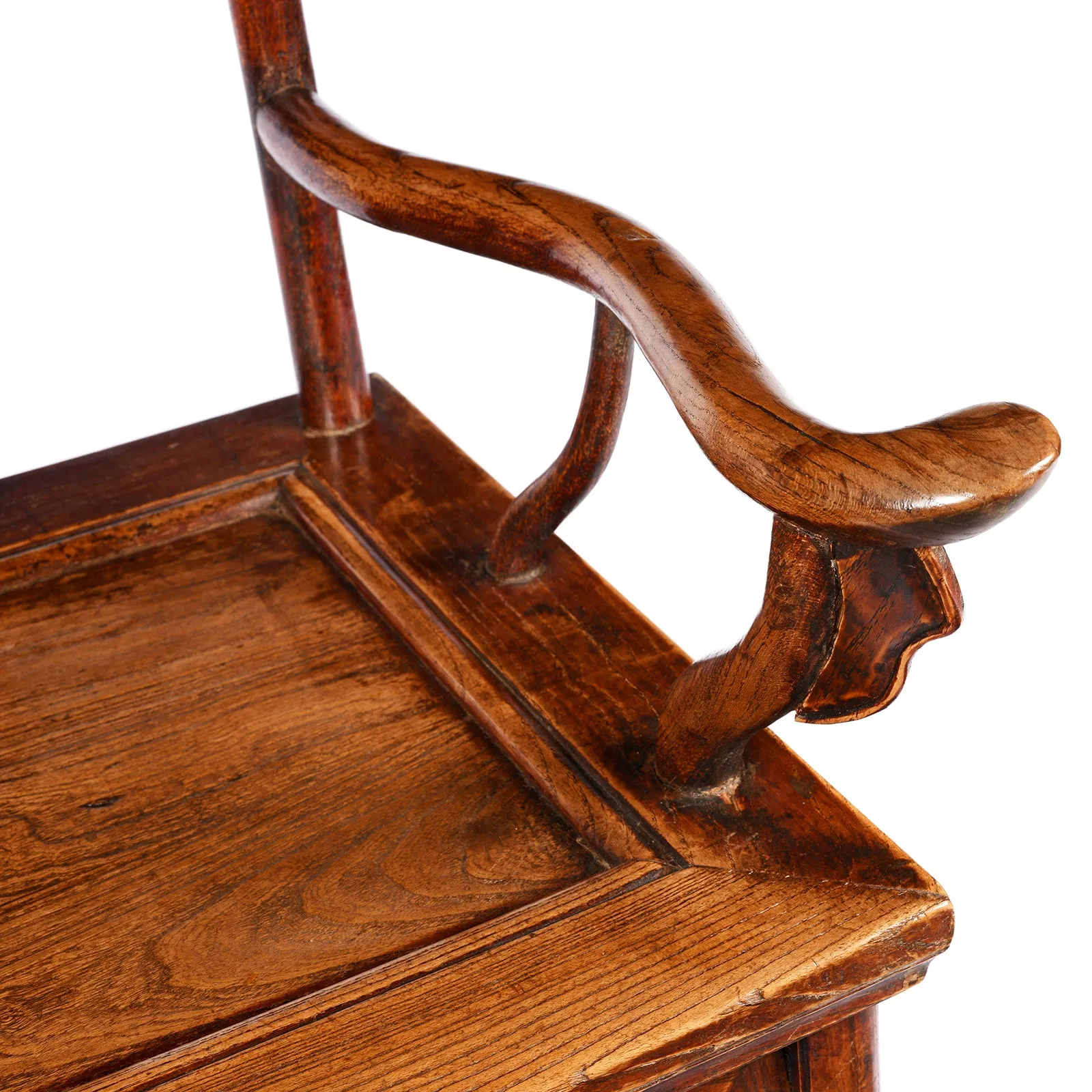 Pair of Carved Officials Hat Chairs From Shanxi - Late 19th Century
