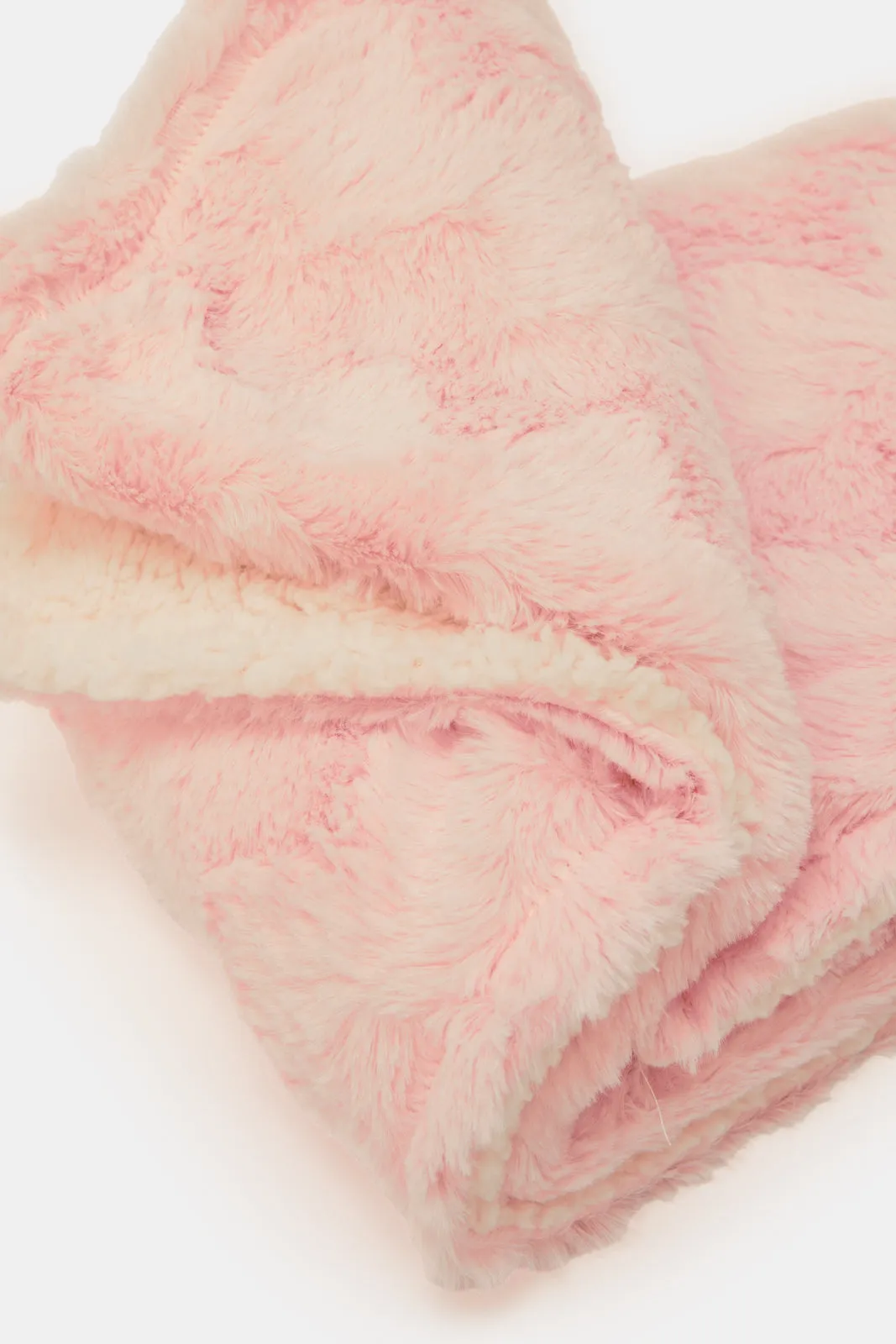 Pink Pv Fleece Sherpa Blanket