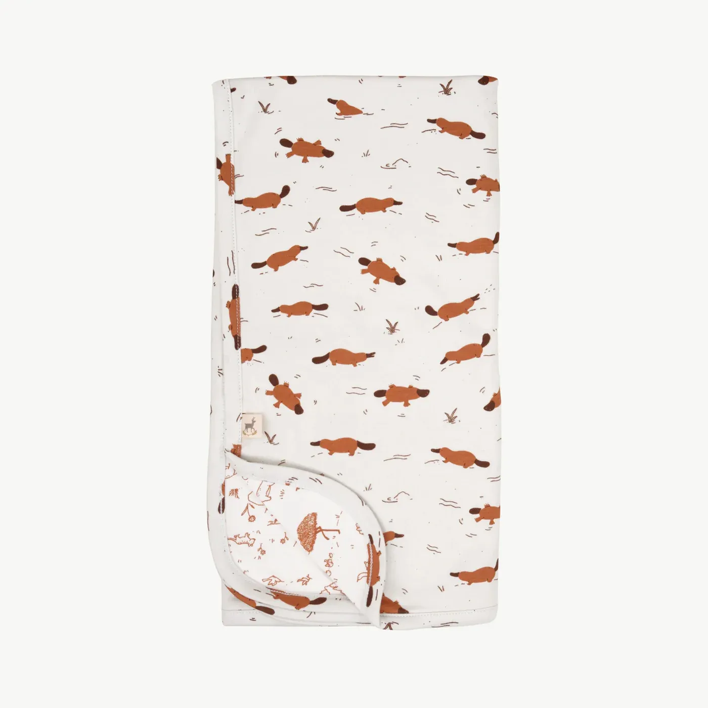 Red Caribou Babies Reversible Blanket