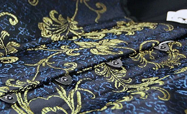 Renaissance Brocade Flower Cupless Waist Trainer Underbust Corset