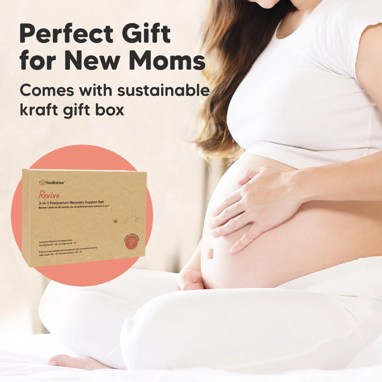 Revive 3-in-1 Postpartum Recovery Support Belt (Matte White)