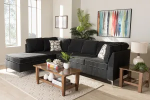 Richie 2pcs Two-Tone Dark Grey And Steel Sofa Sectional