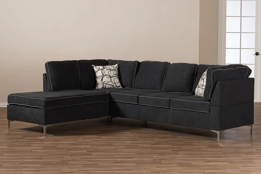Richie 2pcs Two-Tone Dark Grey And Steel Sofa Sectional