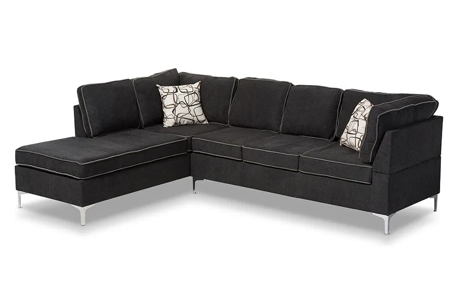 Richie 2pcs Two-Tone Dark Grey And Steel Sofa Sectional