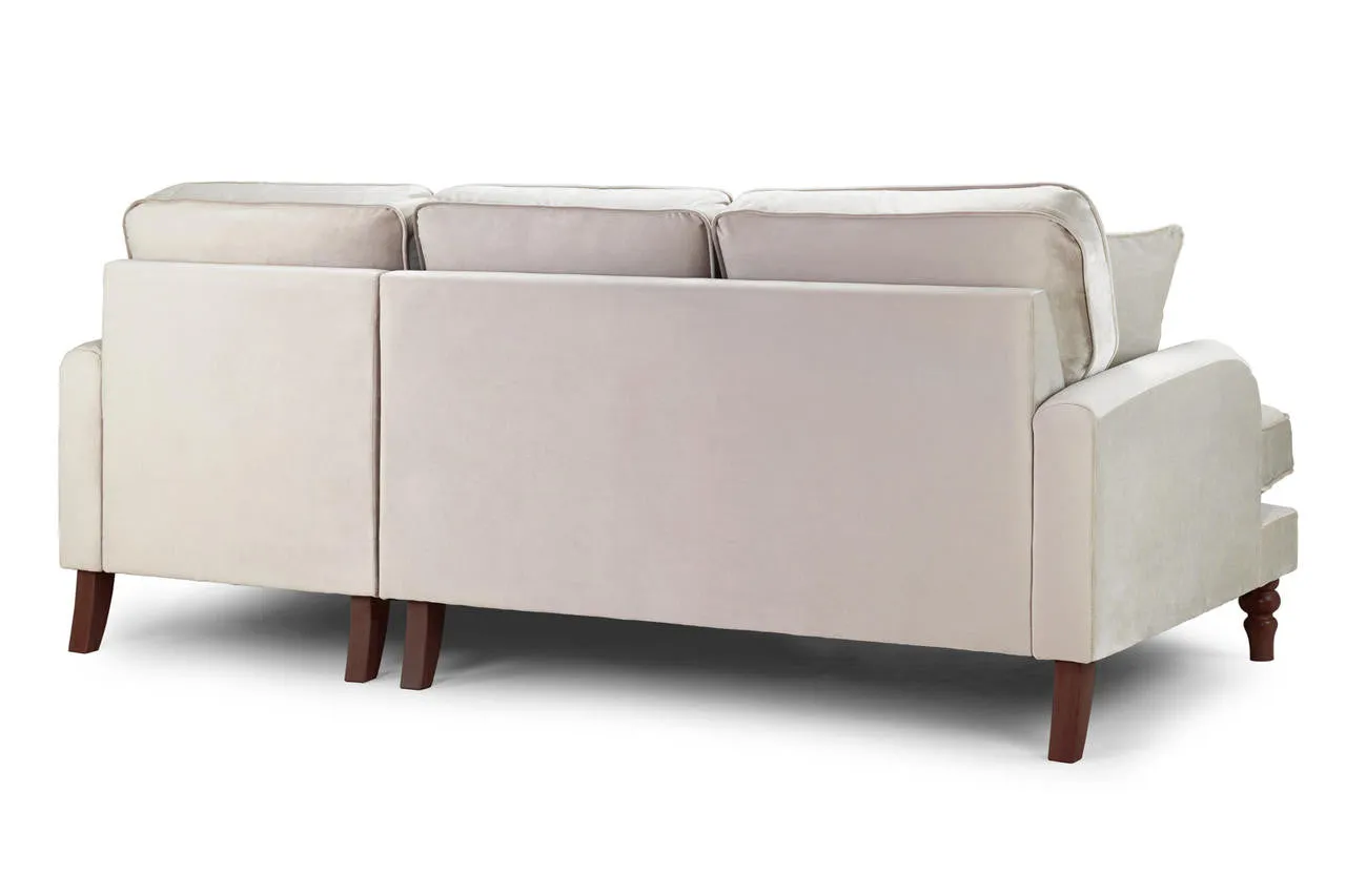 Rupert Sofa - Plush Beige Right Hand Facing Corner - 215 x 160 CM