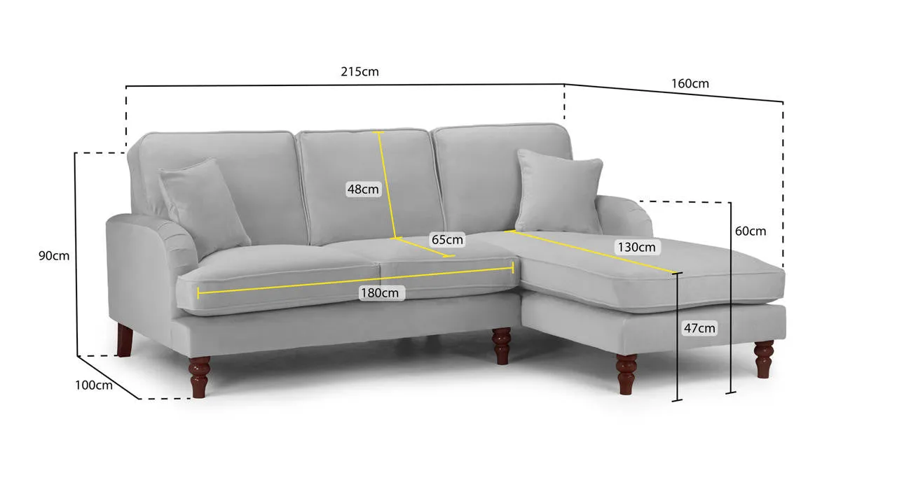 Rupert Sofa - Plush Beige Right Hand Facing Corner - 215 x 160 CM