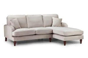 Rupert Sofa - Plush Beige Right Hand Facing Corner - 215 x 160 CM