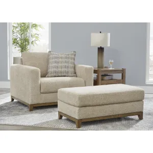 Signature Design by Ashley Parklynn Stationary Fabric Chair with Ottoman 4890214/4890223