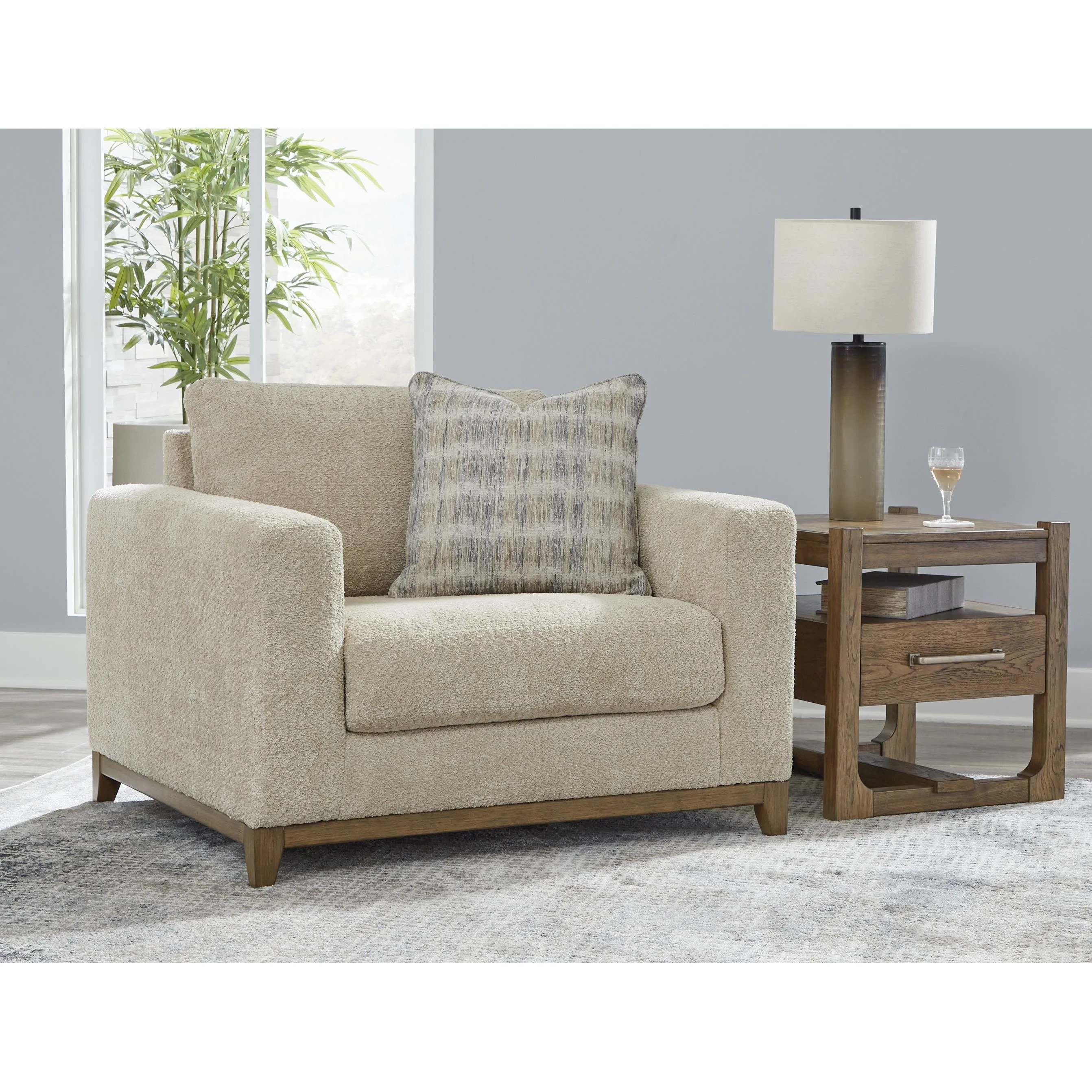 Signature Design by Ashley Parklynn Stationary Fabric Chair with Ottoman 4890214/4890223