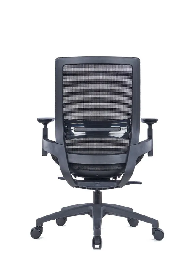 Sleek Black Mesh Office Chair with Adjustable 3D Armrests and Four-Position Locking for Home/Office