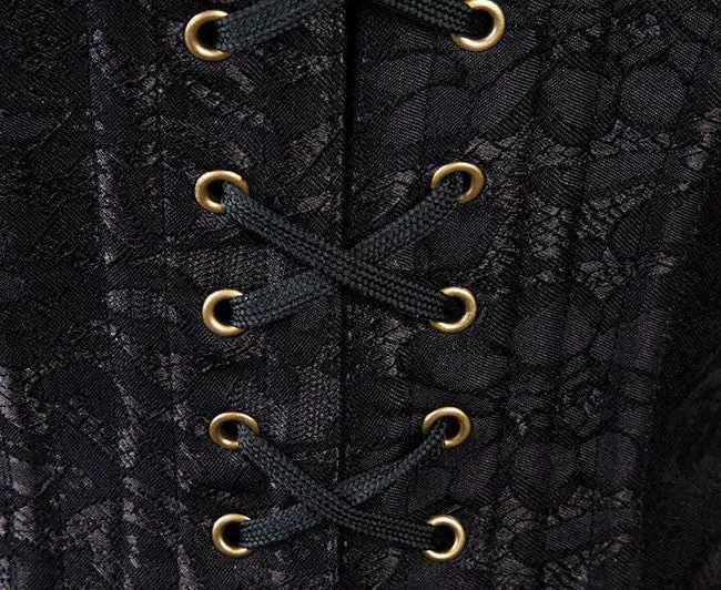 Steampunk Chain Lace Embroidered Waist Cincher Underbust Corset