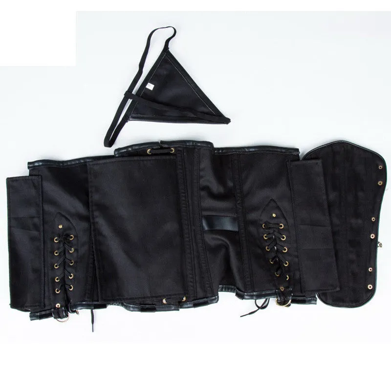 Steampunk Chain Lace Embroidered Waist Cincher Underbust Corset