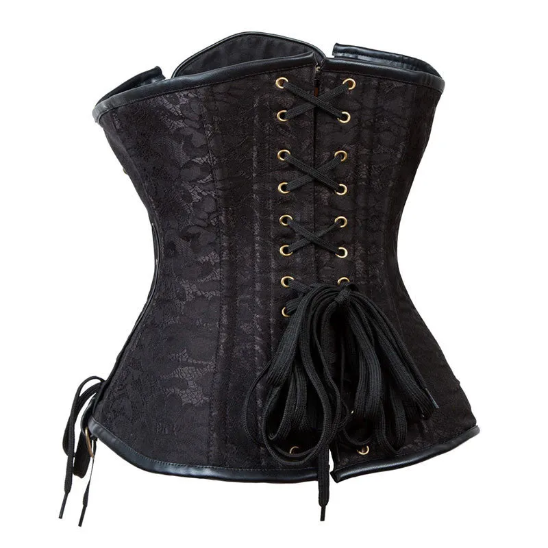 Steampunk Chain Lace Embroidered Waist Cincher Underbust Corset