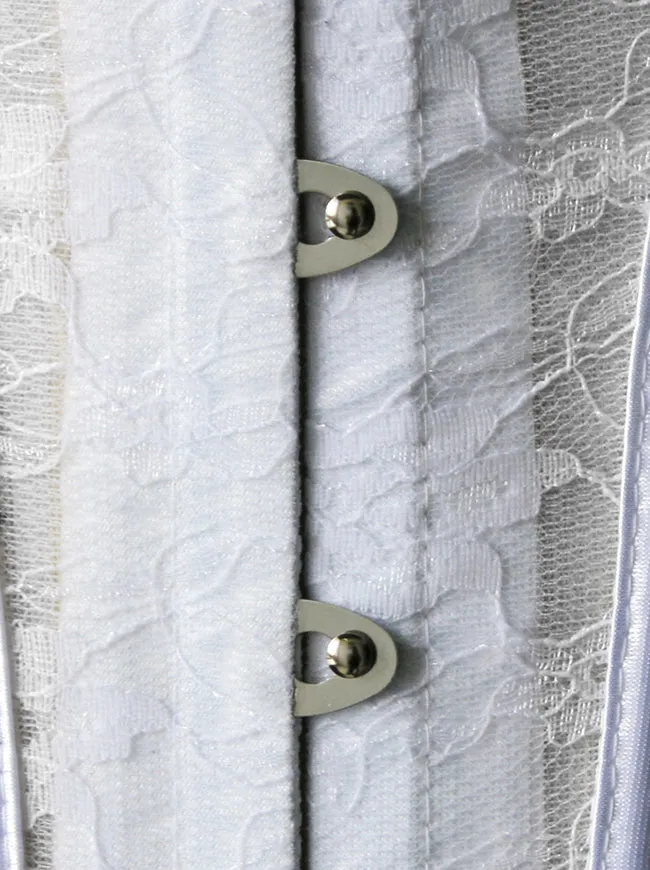 Strapless Lace Front Busk Closure Wedding Overbust Corset Bustiers