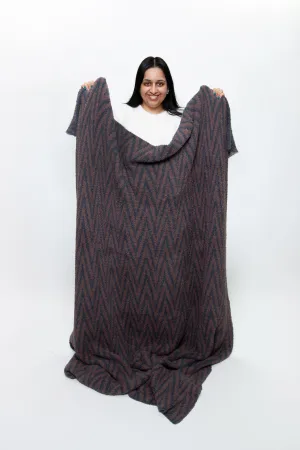 Turbulence & Peppercorn Zig Zag Print Throw