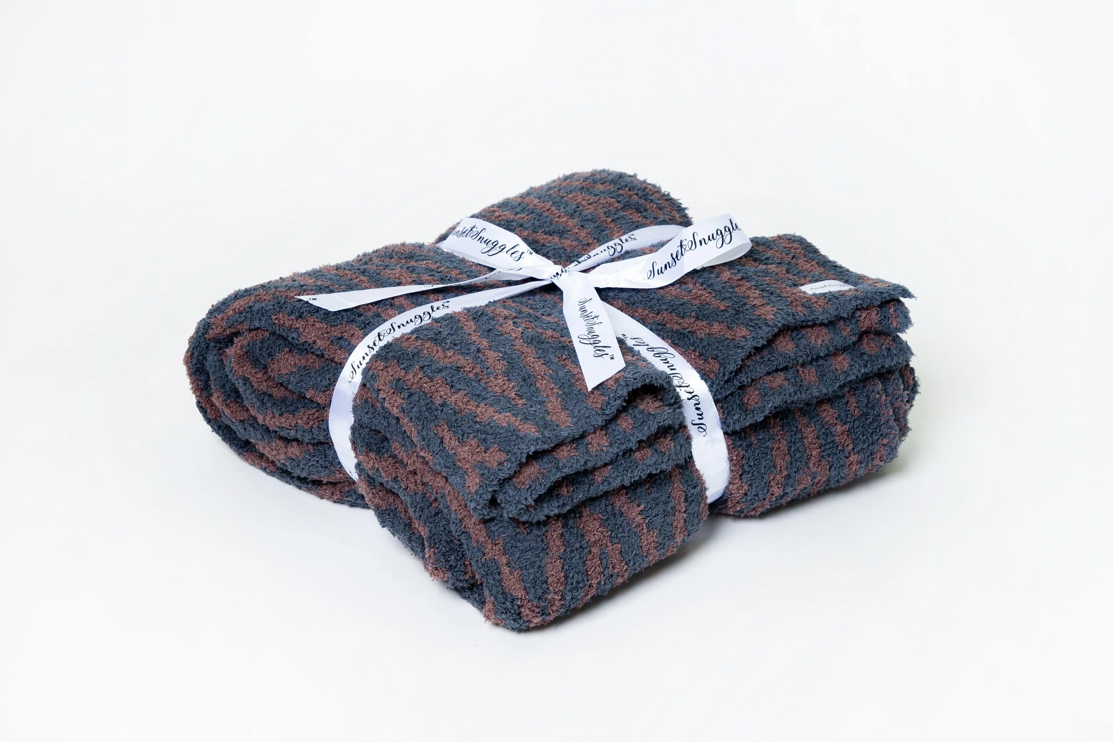 Turbulence & Peppercorn Zig Zag Print Throw