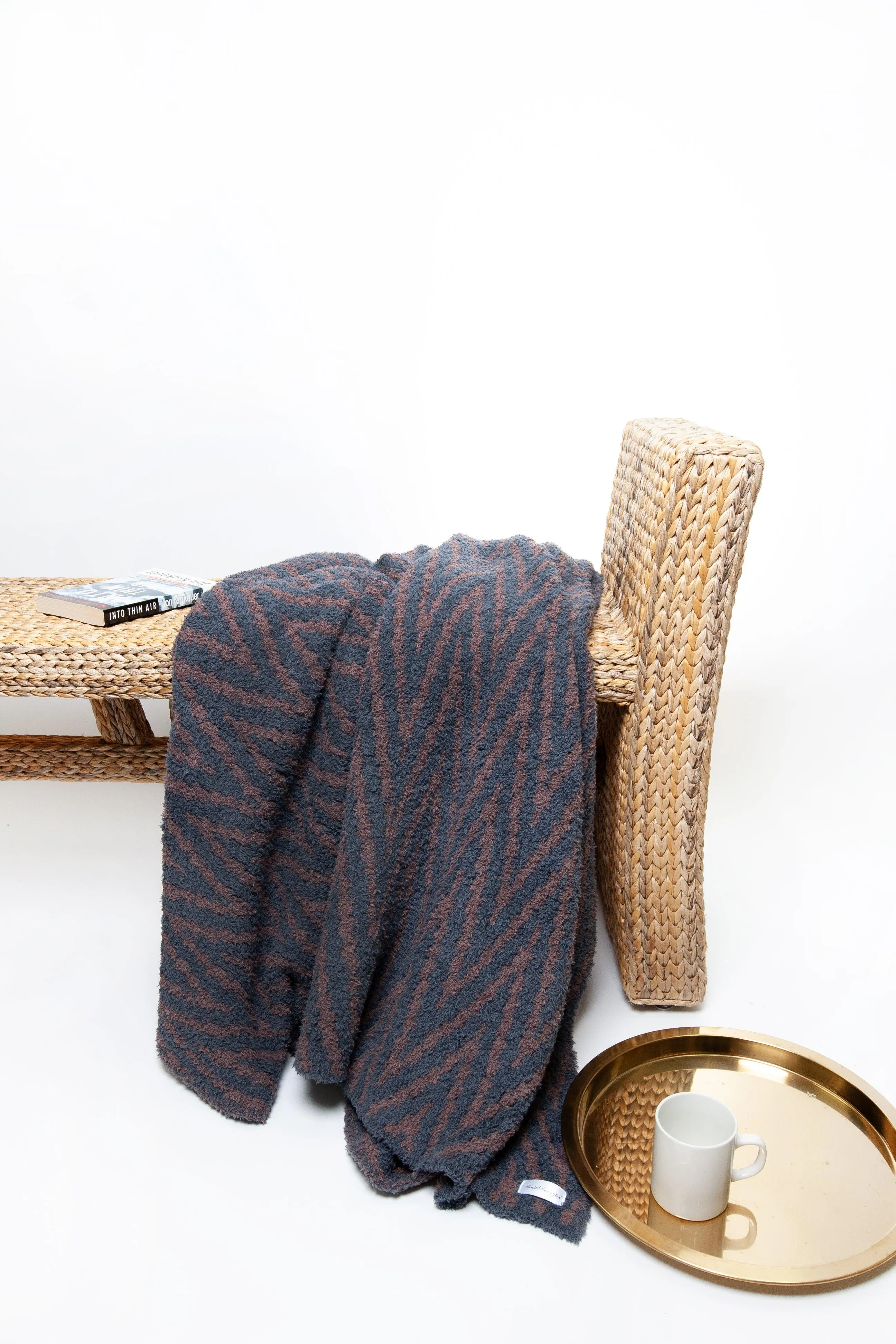 Turbulence & Peppercorn Zig Zag Print Throw