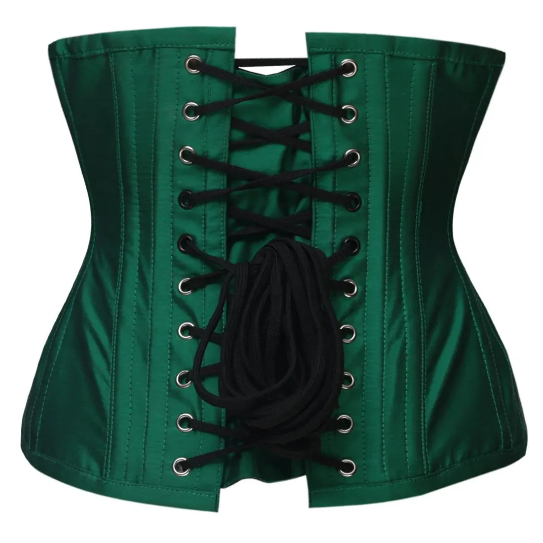 Valor & Lore Taffeta Underbust Corset in Forest Green