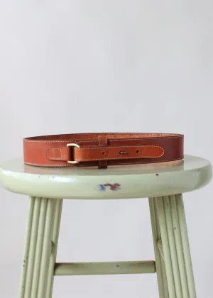 Vintage 1980s Brown Leather Fold Back Belt