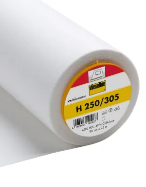 White Medium Weight Stable Fusible Nonwoven Interlining H250