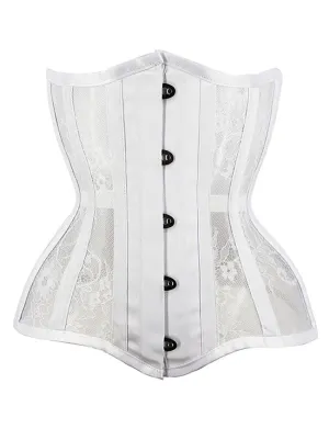 Women Sexy 14 Steel Boned See-through Mesh Lace Up Underbust Corset
