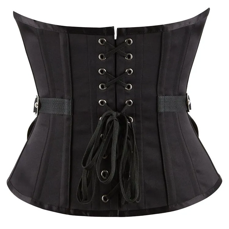 Women's Steampunk Steel Boned Waist Cincher Underbust Corset with Belt