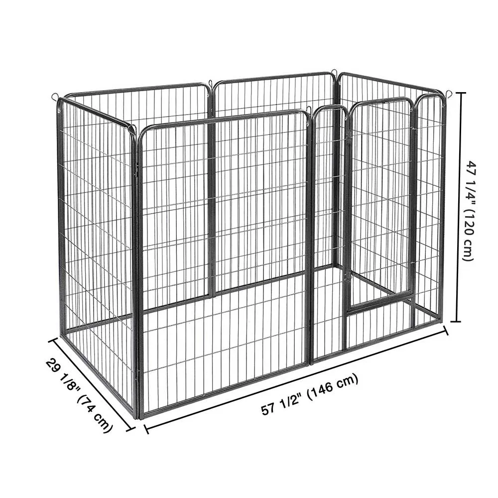 Yescom Heavy Duty Dog Playpen 47" Tall 6-Panel Puppy Pen Metal