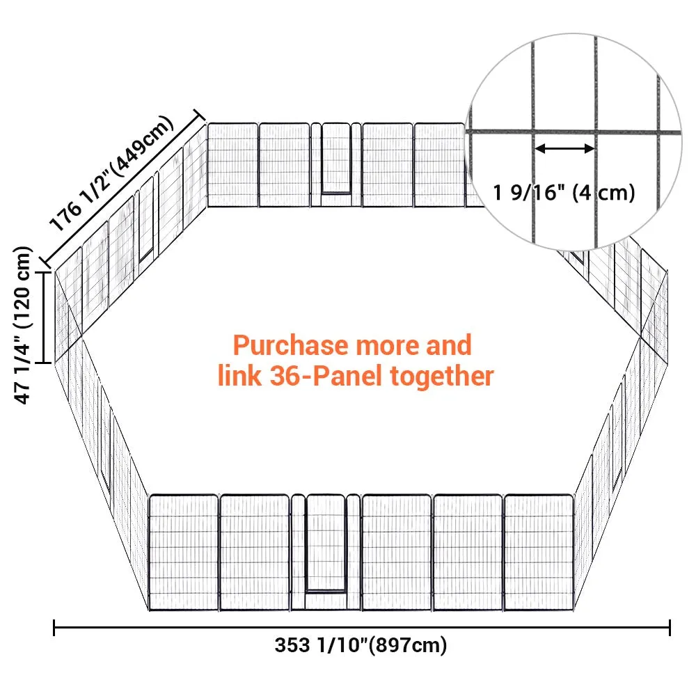Yescom Heavy Duty Dog Playpen 47" Tall 6-Panel Puppy Pen Metal
